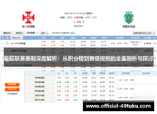 葡超联赛赛制深度解析：从积分榜到晋级规则的全面剖析与探讨